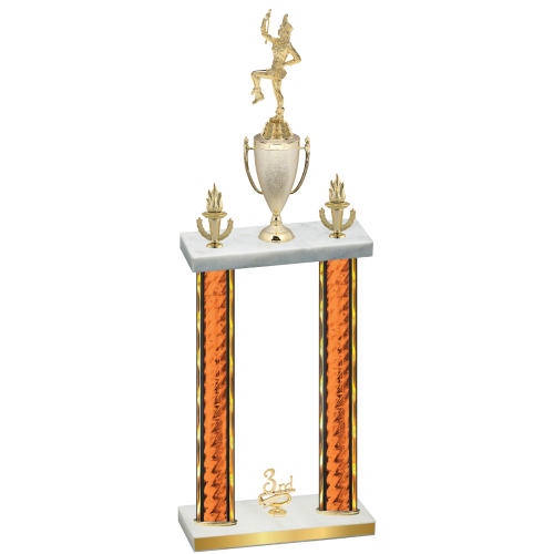 Double Orange Glacier Third Place Majorette Trophy
