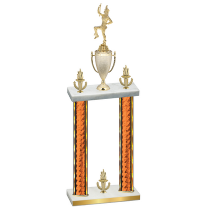 Double Orange Glacier Victory Majorette Trophy