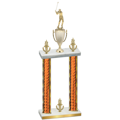 Double Orange Glacier Victory Golf Trophy