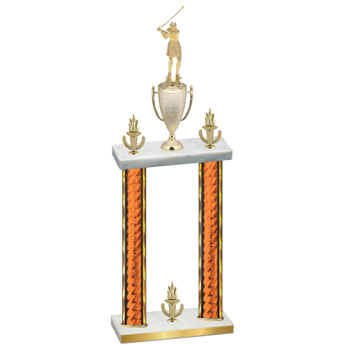Double Orange Glacier Victory Golf Trophy