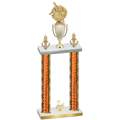 Double Orange Glacier Second Place Baseball Trophy