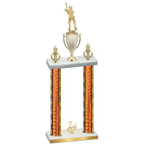 Double Orange Glacier Second Place Baseball Trophy