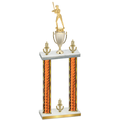 Double Orange Glacier Victory Softball Trophy