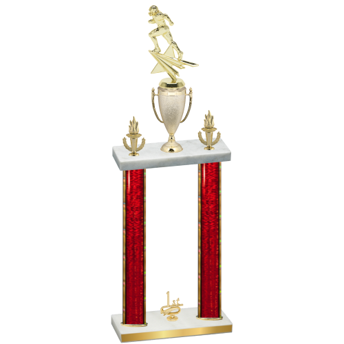 Double Red Glacier First Place Football Trophy