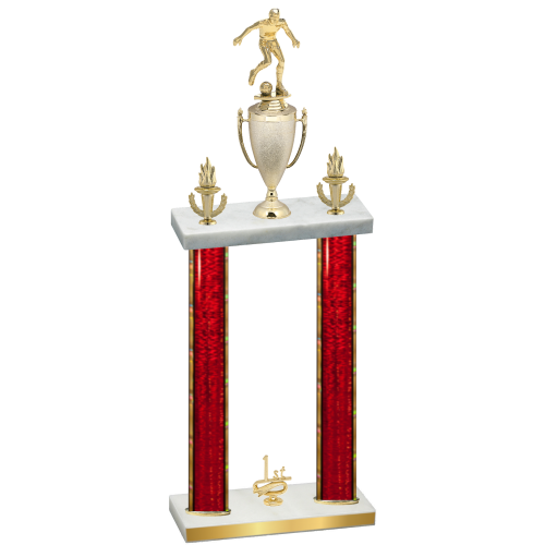 Double Red Glacier First Place Soccer Trophy