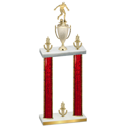 Double Red Glacier Victory Soccer Trophy