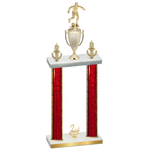 Double Red Glacier Second Place Soccer Trophy
