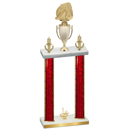 Double Red Glacier First Place Soccer Trophy