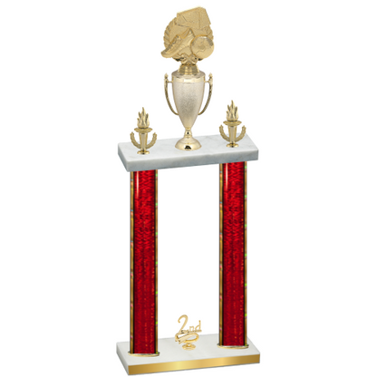 Double Red Glacier Second Place Soccer Trophy