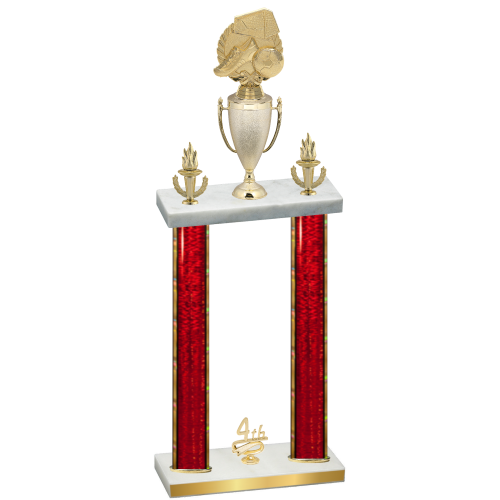 Double Red Glacier Fourth Place Soccer Trophy