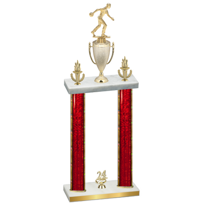 Double Red Glacier Year Bowling Trophy