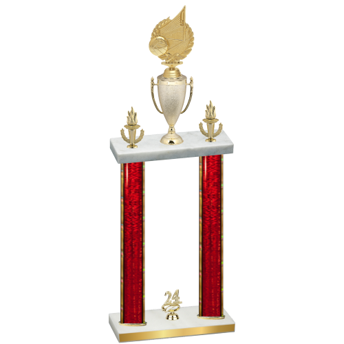 Double Red Glacier Year Volleyball Trophy