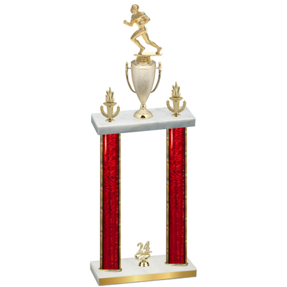 Double Red Glacier Year Football Trophy