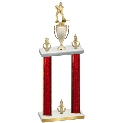 Double Red Glacier Victory Hockey Trophy