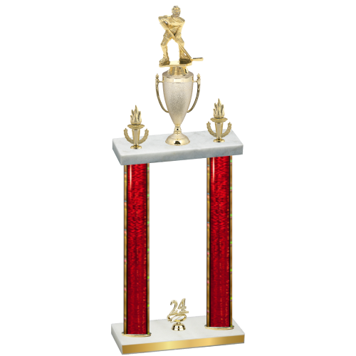 Double Red Glacier Year Hockey Trophy