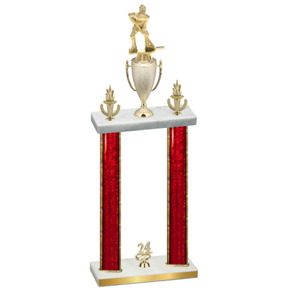 Double Red Glacier Year Hockey Trophy