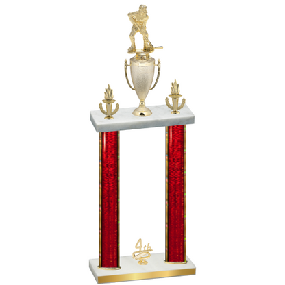 Double Red Glacier Fourth Place Hockey Trophy