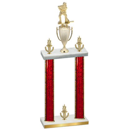 Double Red Glacier Victory Hockey Trophy