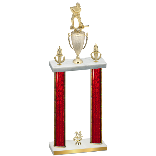 Double Red Glacier Year Hockey Trophy
