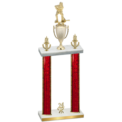 Double Red Glacier Year Hockey Trophy