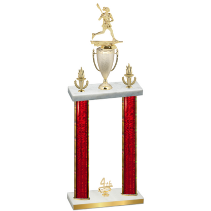 Double Red Glacier Fourth Place Lacrosse Trophy