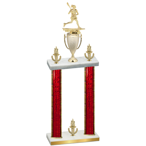 Double Red Glacier Victory Lacrosse Trophy
