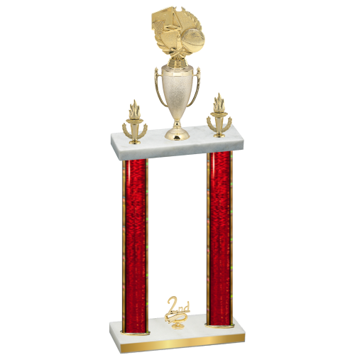 Double Red Glacier Second Place Basketball Trophy
