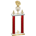 Double Red Glacier Fourth Place Basketball Trophy