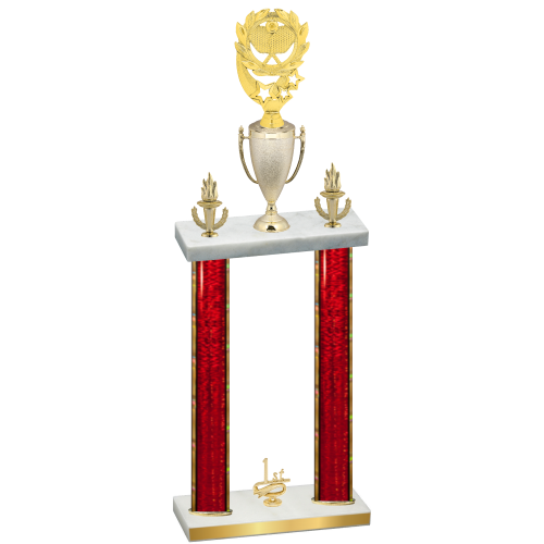 Double Red Glacier First Place Pickleball Trophy