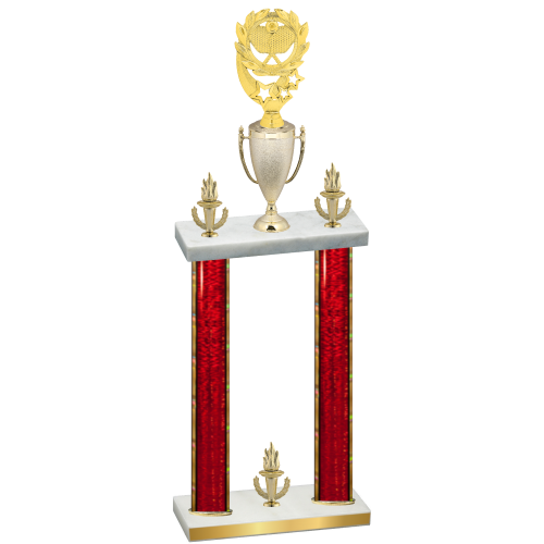 Double Red Glacier Victory Pickleball Trophy