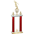 Double Red Glacier Fourth Place Basketball Trophy