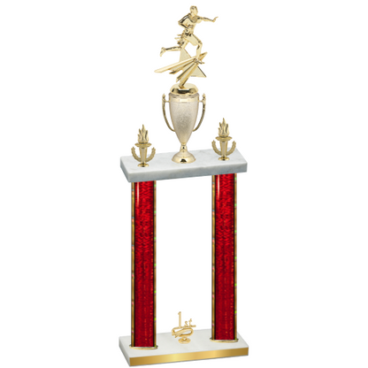 Double Red Glacier First Place Flag Football Trophy