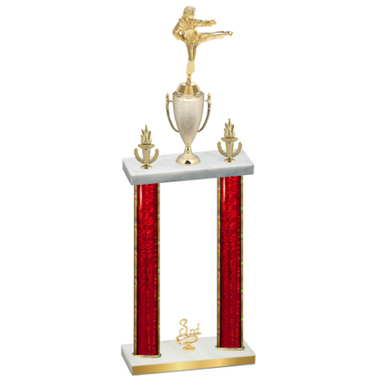 Double Red Glacier Third Place Karate Trophy