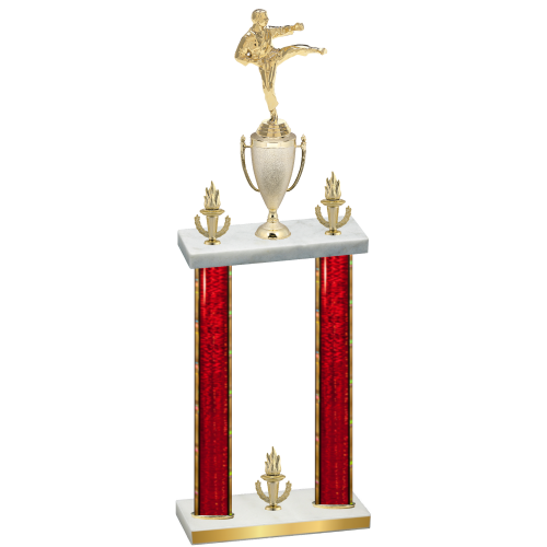 Double Red Glacier Victory Karate Trophy