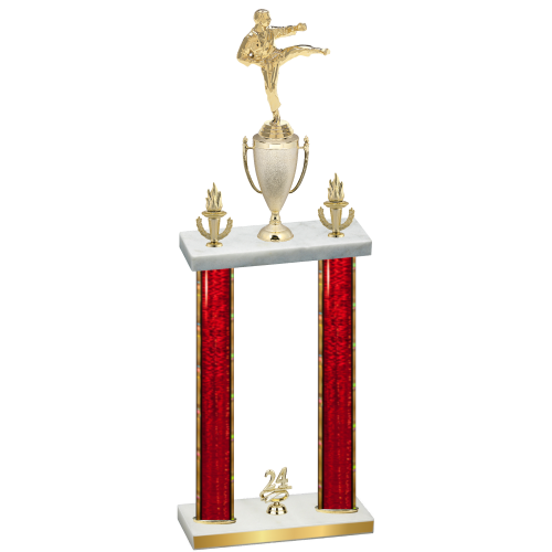 Double Red Glacier Year Karate Trophy