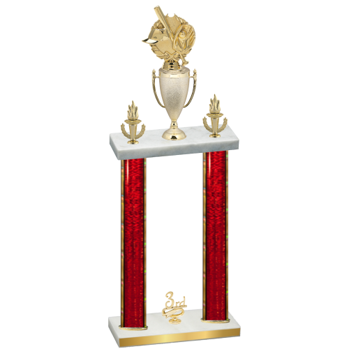 Double Red Glacier Third Place Baseball Trophy