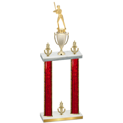 Double Red Glacier Victory Softball Trophy