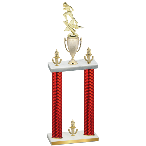 Double Red Carbon Fiber Victory Football Trophy