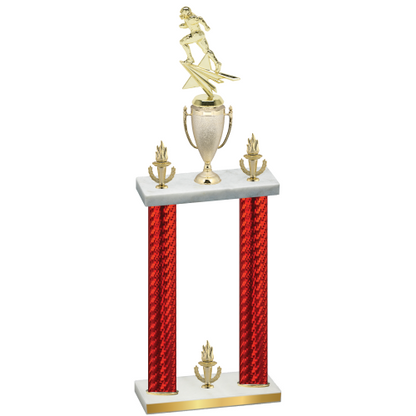 Double Red Carbon Fiber Victory Football Trophy