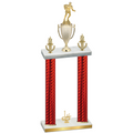 Double Red Carbon Fiber First Place Rugby Trophy