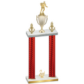 Double Red Carbon Fiber Second Place Rugby Trophy