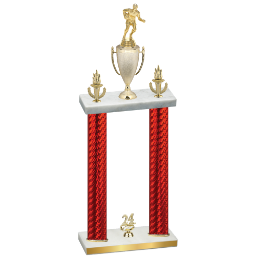 Double Red Carbon Fiber Year Rugby Trophy
