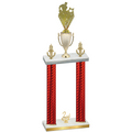 Double Red Carbon Fiber Second Place Rugby Trophy