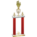 Double Red Carbon Fiber Third Place Rugby Trophy
