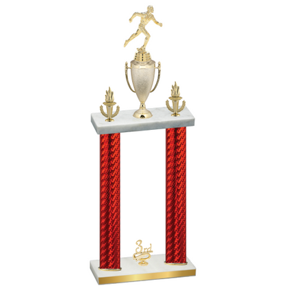 Double Red Carbon Fiber Third Place Running Trophy