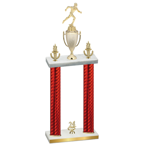 Double Red Carbon Fiber Year Running Trophy