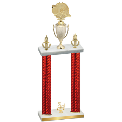 Double Red Carbon Fiber Third Place Running Trophy