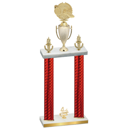 Double Red Carbon Fiber Fourth Place Running Trophy