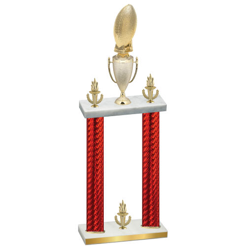 Double Red Carbon Fiber Victory Football Trophy