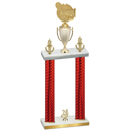 Double Red Carbon Fiber Year Tennis Trophy